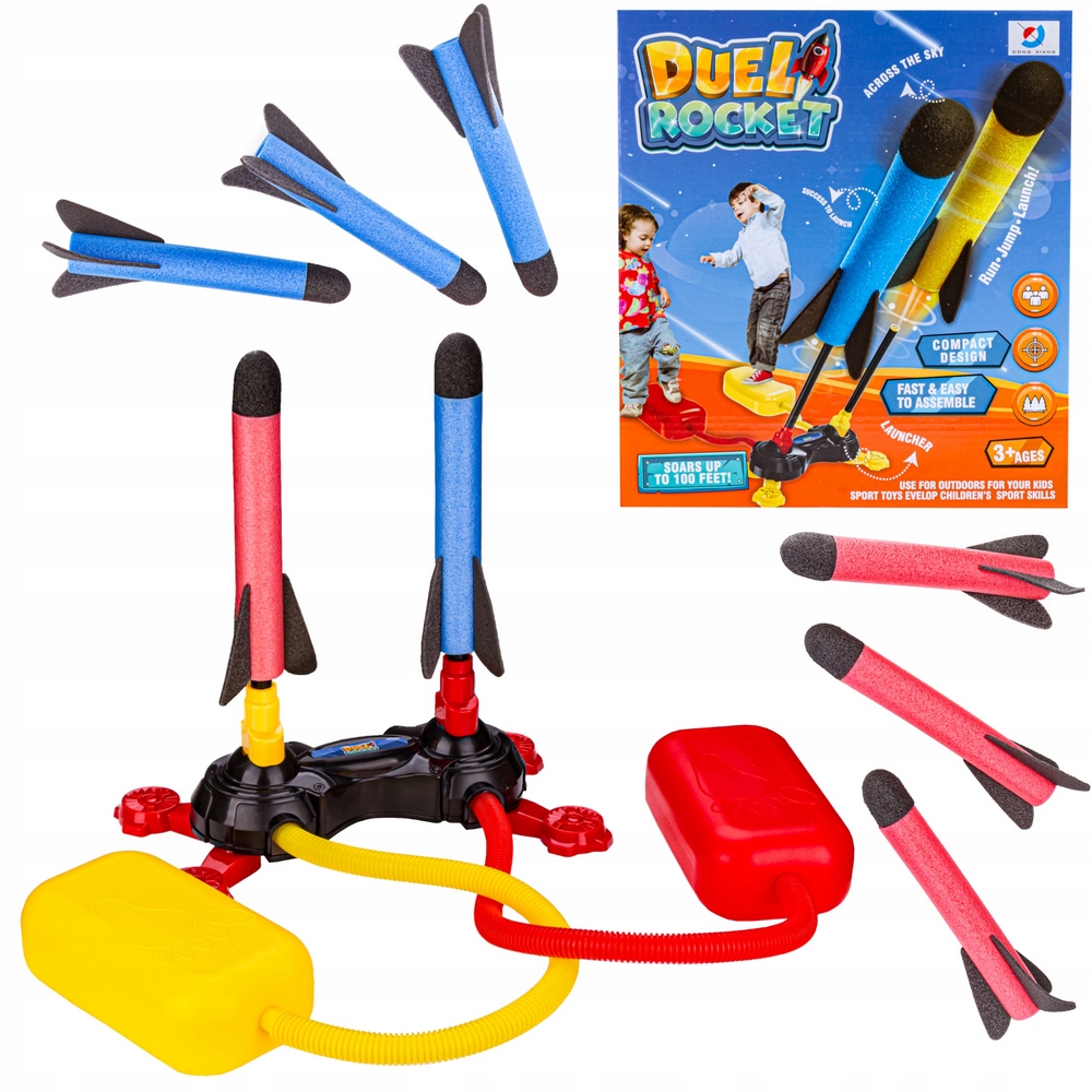 Penový raketomet Sada rakiet pre deti Pumpa 6 rakiet
